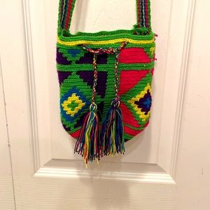 Island handmade crochet/knit small crossbody purse